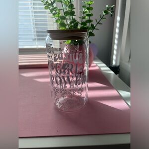 Glass Tumbler with Girl Power Design